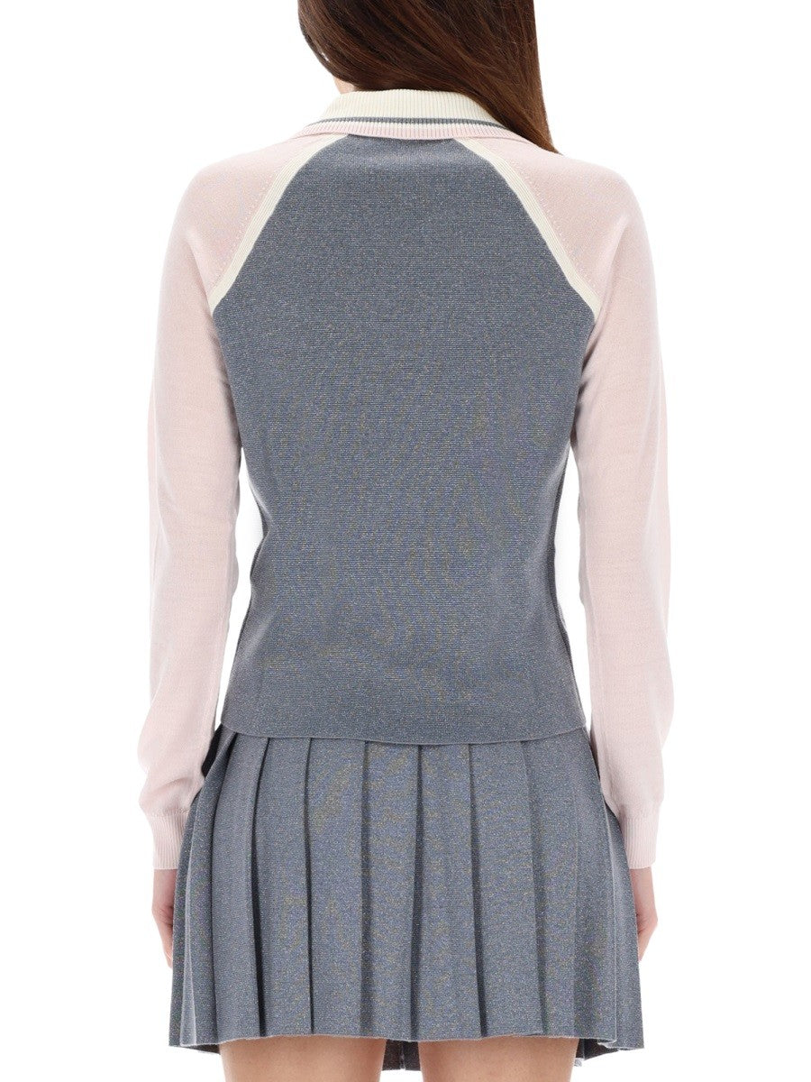 CASABLANCA LONG SLEEVE TENNIS POLO SHIRT