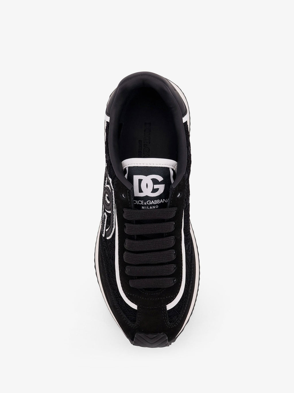 Dolce & Gabbana Low-top lace sneakers with suede inserts