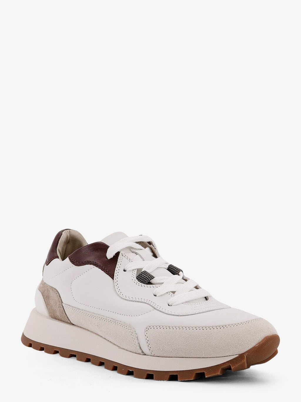 Brunello Cucinelli Low-top leather sneakers with Monili detail