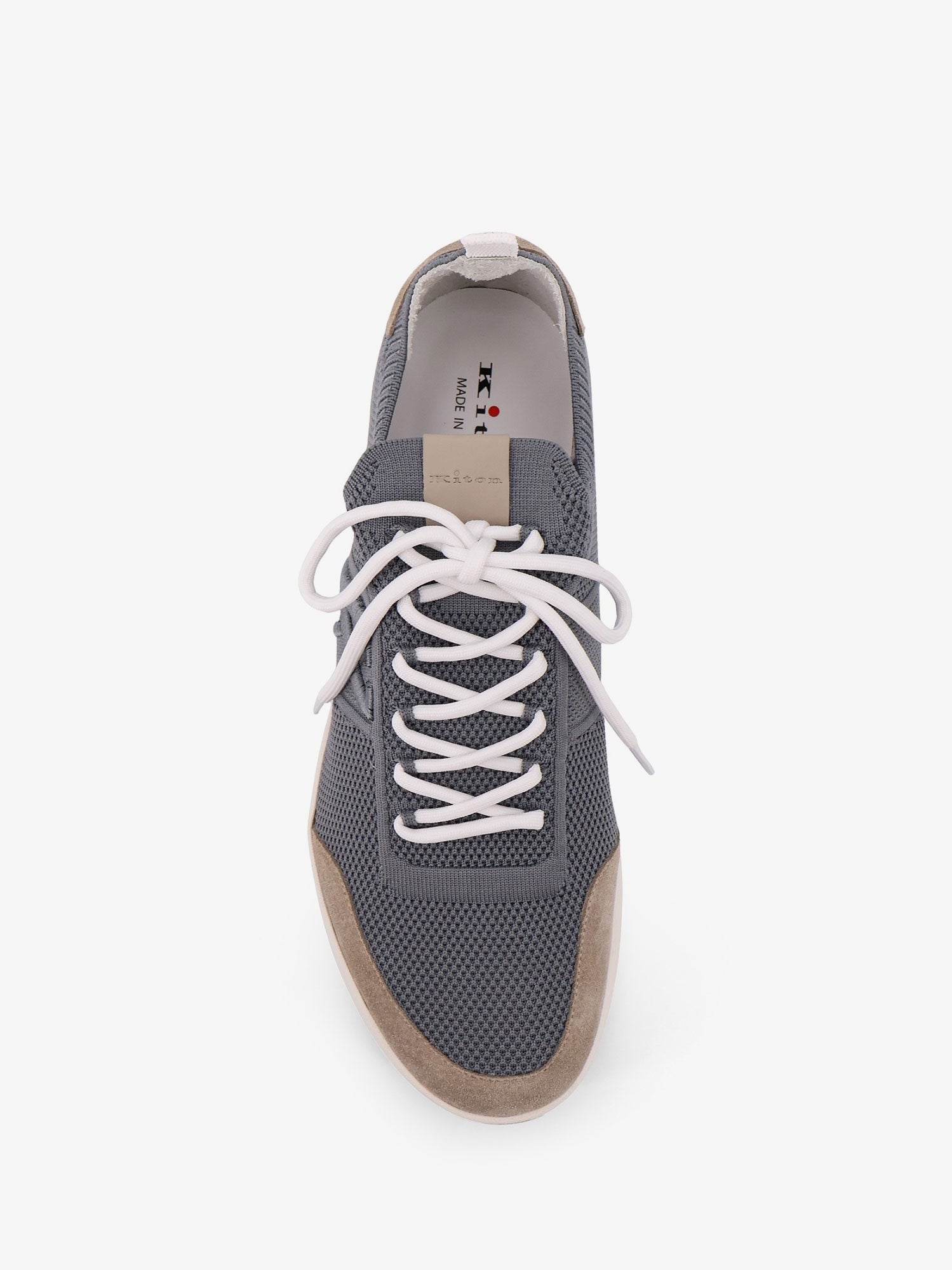 KITON CIRO PAONE Low-top mesh sneakers with suede profiles