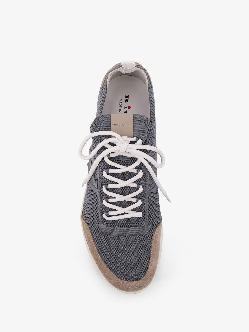 KITON CIRO PAONE Low-top mesh sneakers with suede profiles