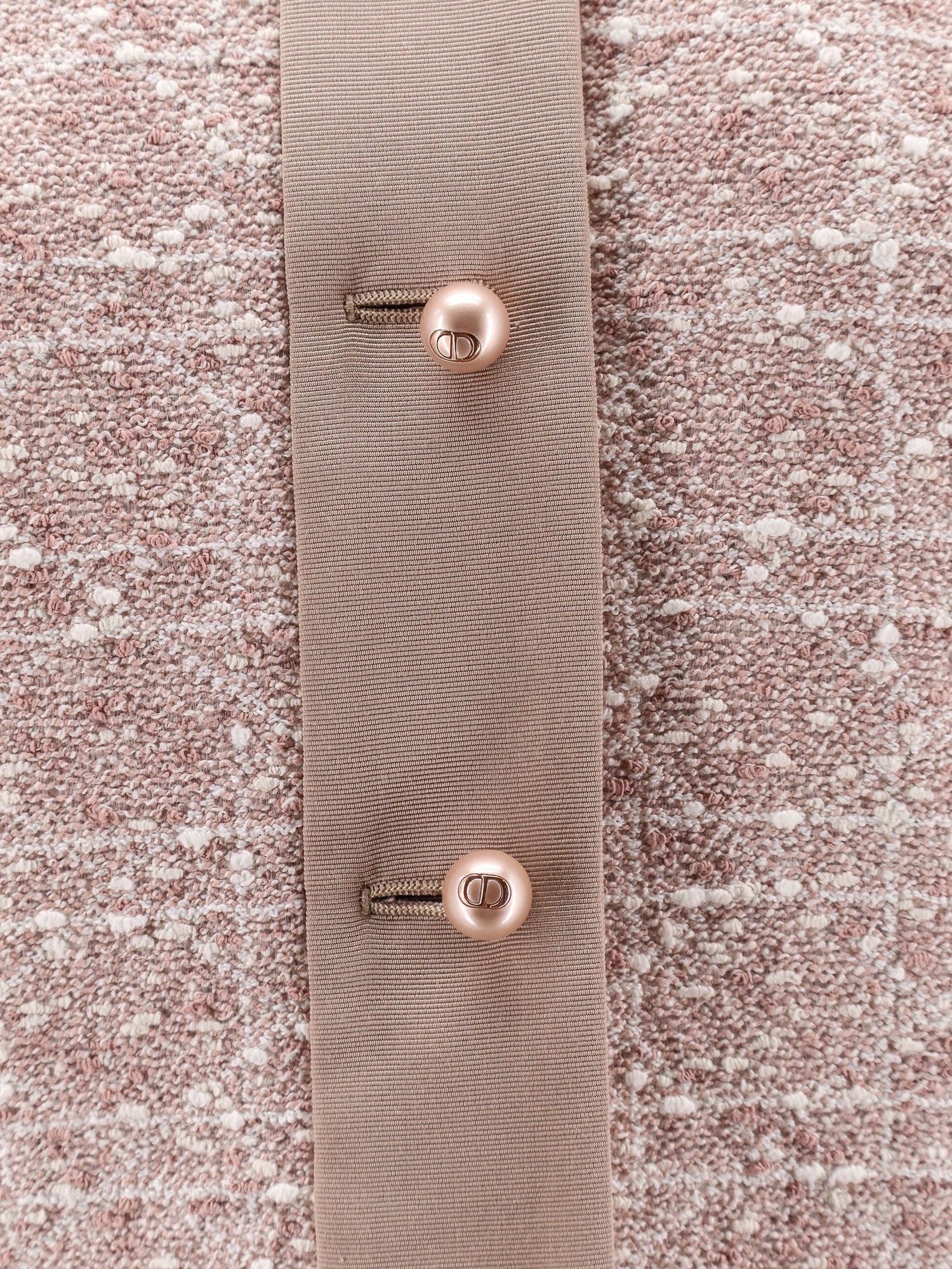 Dior Macrocannage short sleeve cotton blend tweed blazer