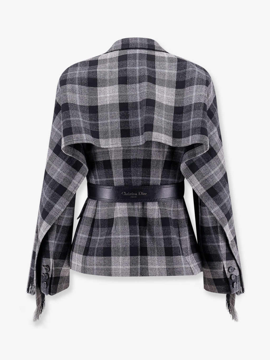 Dior Madras blazer with belt and removable scarf