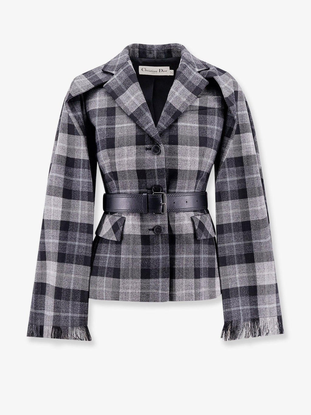 Dior Madras blazer with belt and removable scarf