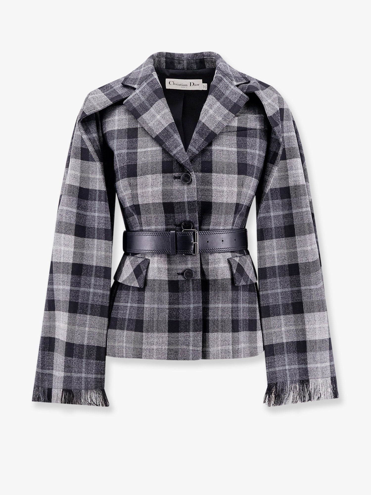 Dior Madras blazer with belt and removable scarf