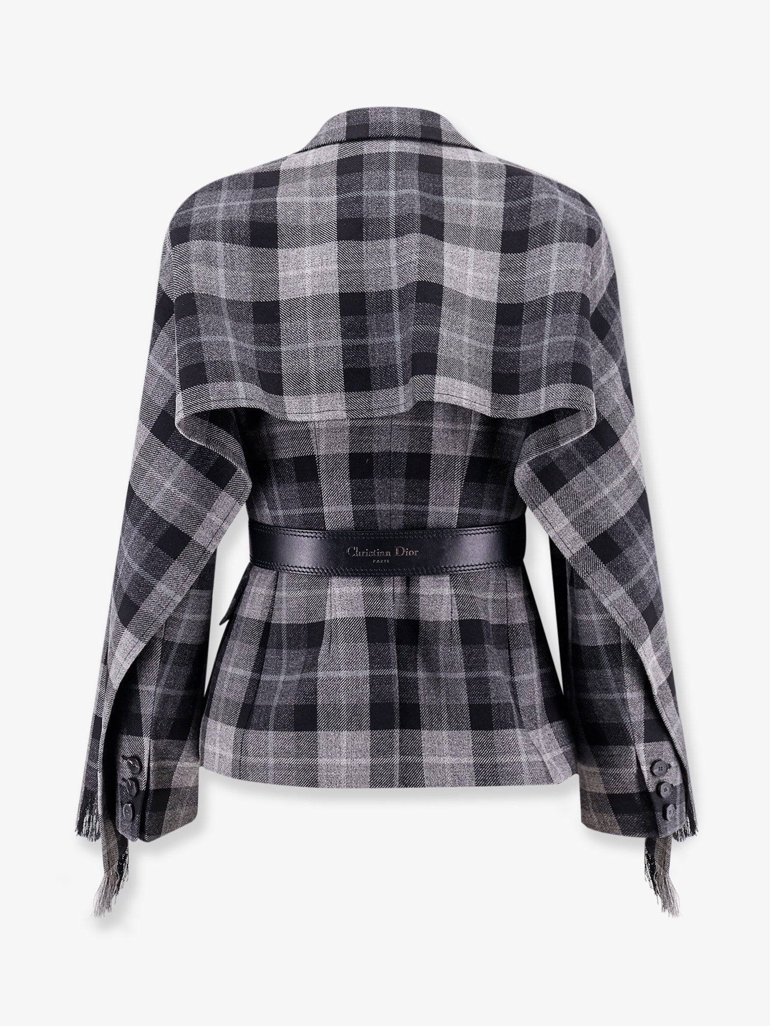 Dior Madras blazer with belt and removable scarf