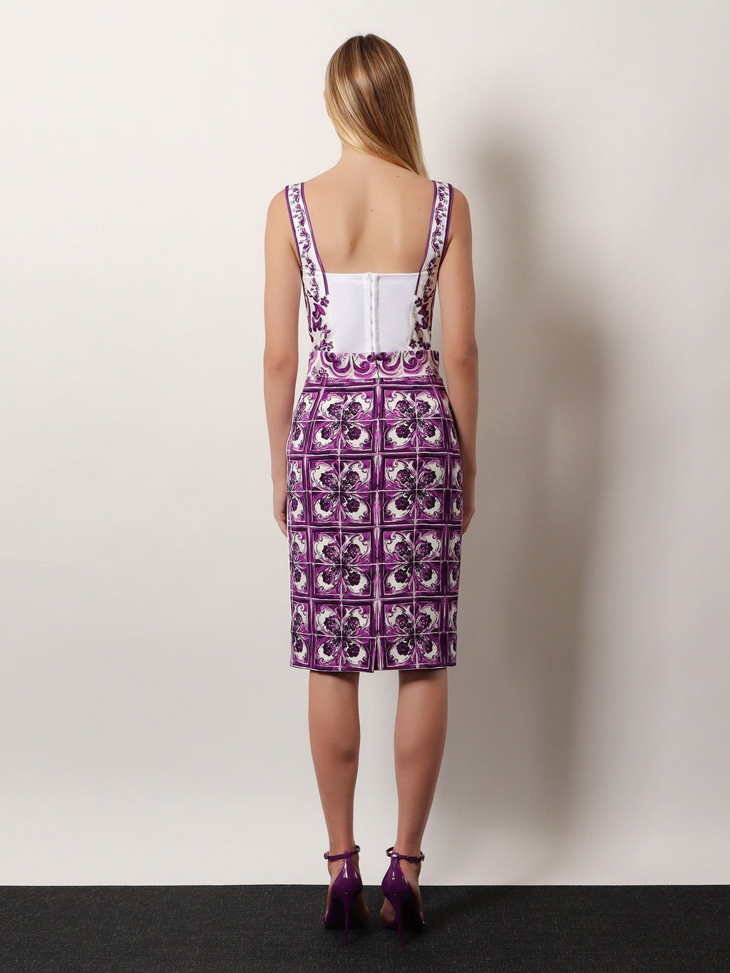 Dolce & Gabbana Maiolica silk pencil skirt