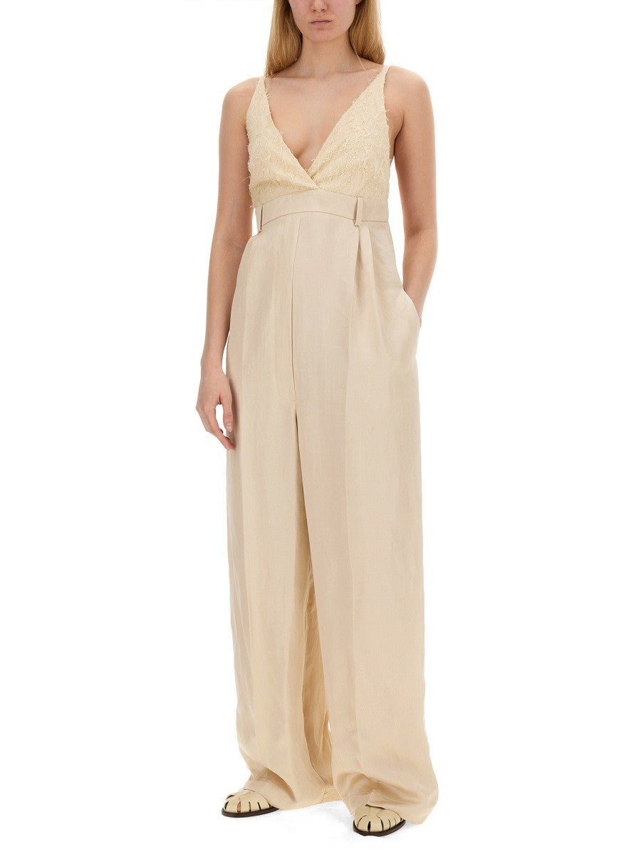 ALYSI MALFILE' SATIN JUMPSUIT