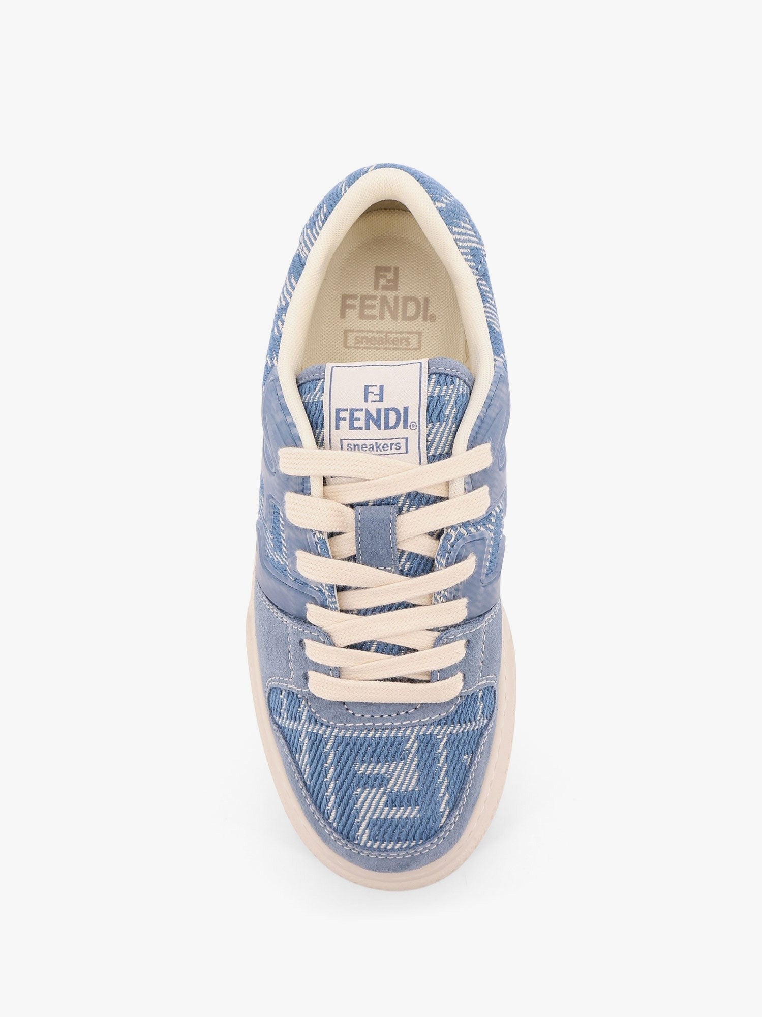 Fendi Match canvas and suede low-top sneakers