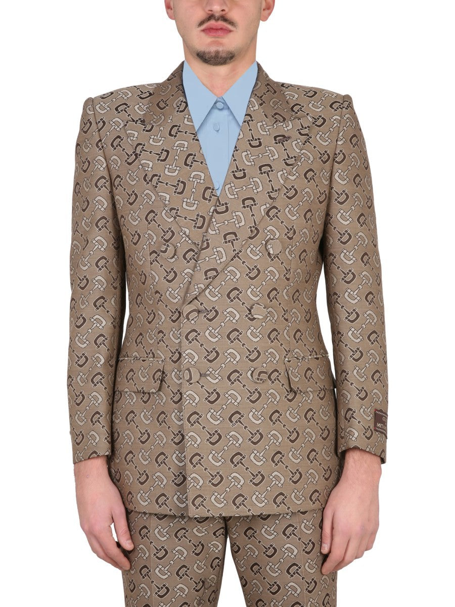 Gucci MAXI CLAMP PATTERN COTTON JACKET