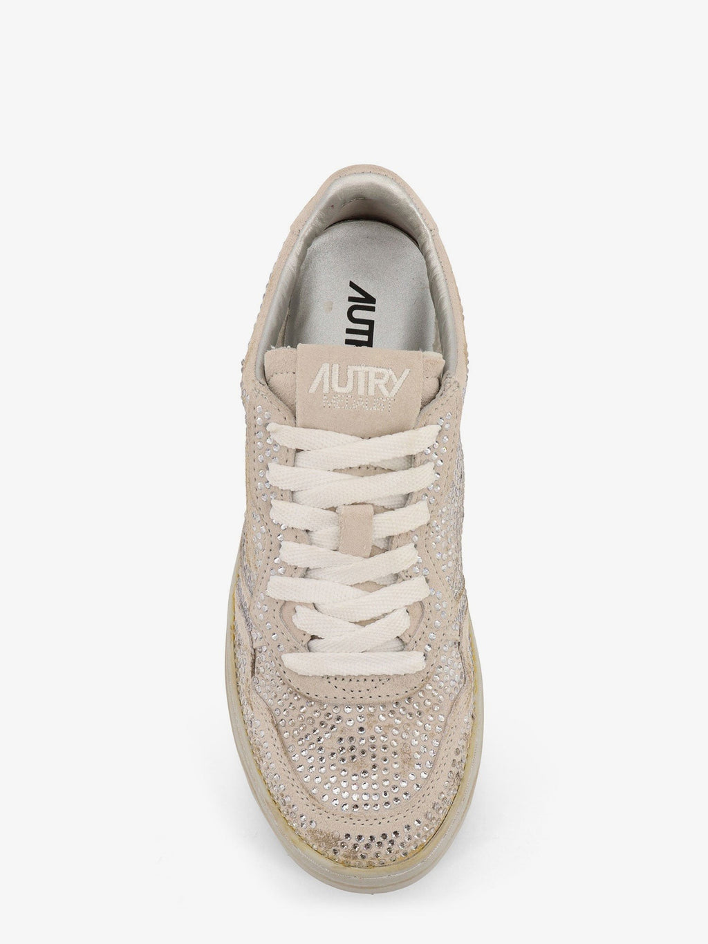 Autry Medalist Low suede sneakers with rhinestones