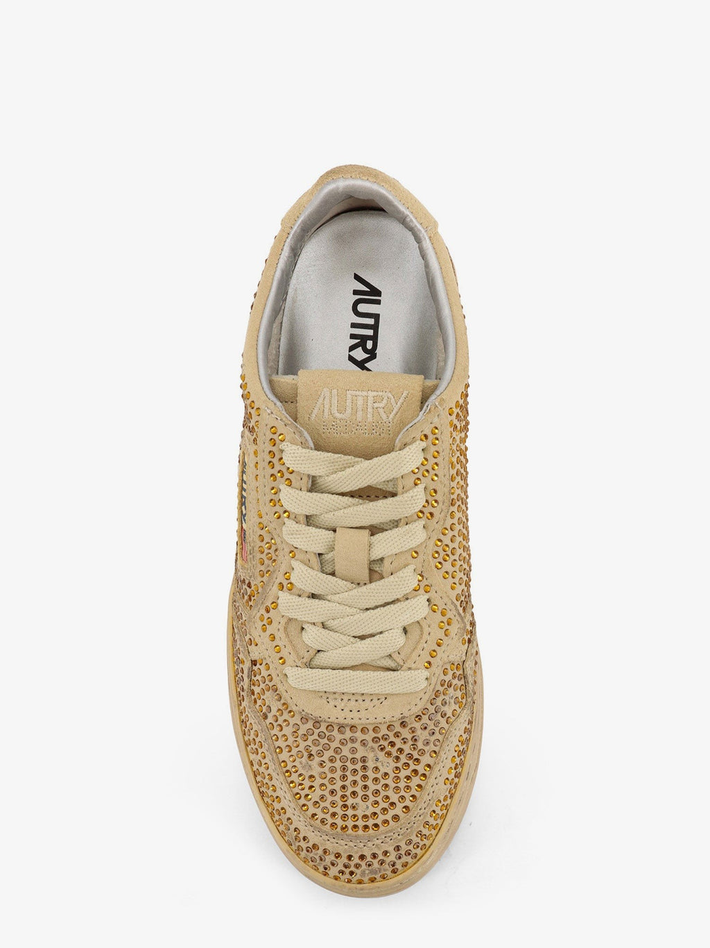 Autry Medalst Low suede sneakers with rhinestones