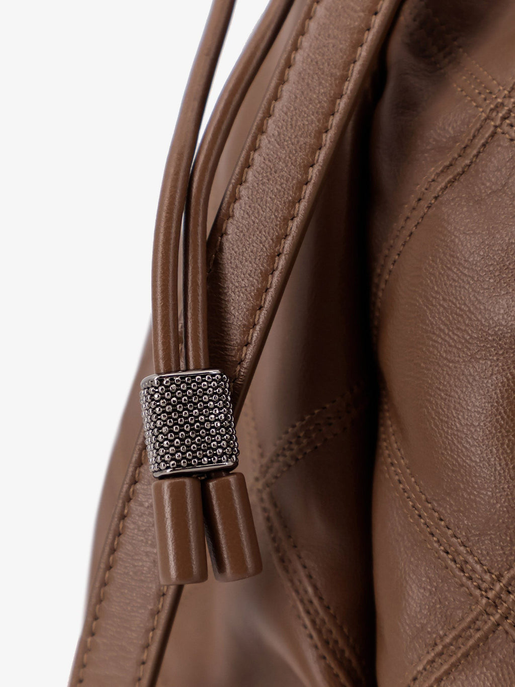 Brunello Cucinelli Mellow quilted leather shopper bag with Monile