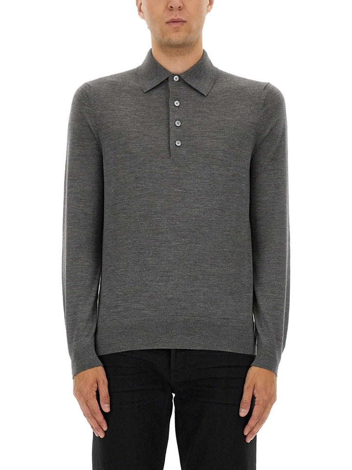 TOM FORD FINE MERINO VIRGIN WOOL POLO SHIRT