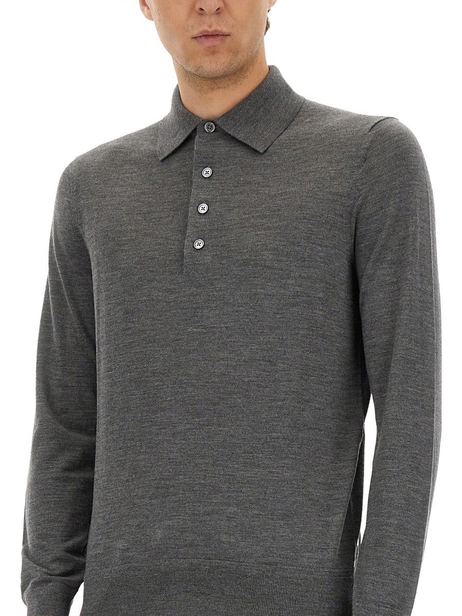 TOM FORD FINE MERINO VIRGIN WOOL POLO SHIRT