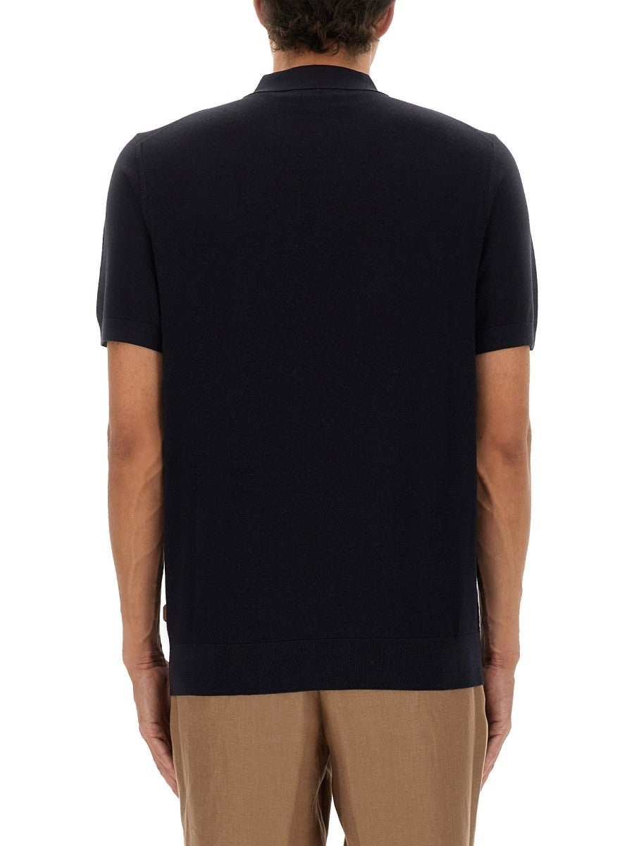 BOSS CAMEL MERINO WOOL POLO SHIRT