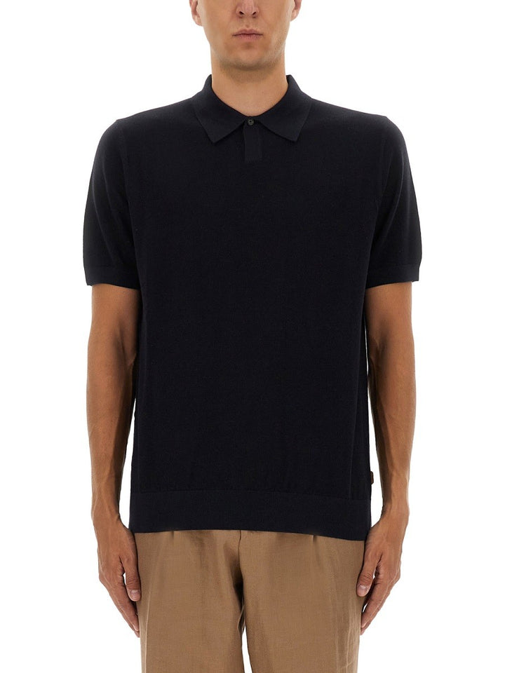 BOSS CAMEL MERINO WOOL POLO SHIRT