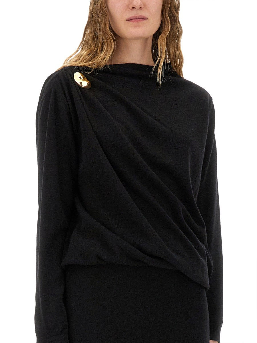 Fabiana Filippi MIDI DRESS WITH GOLD DETAIL