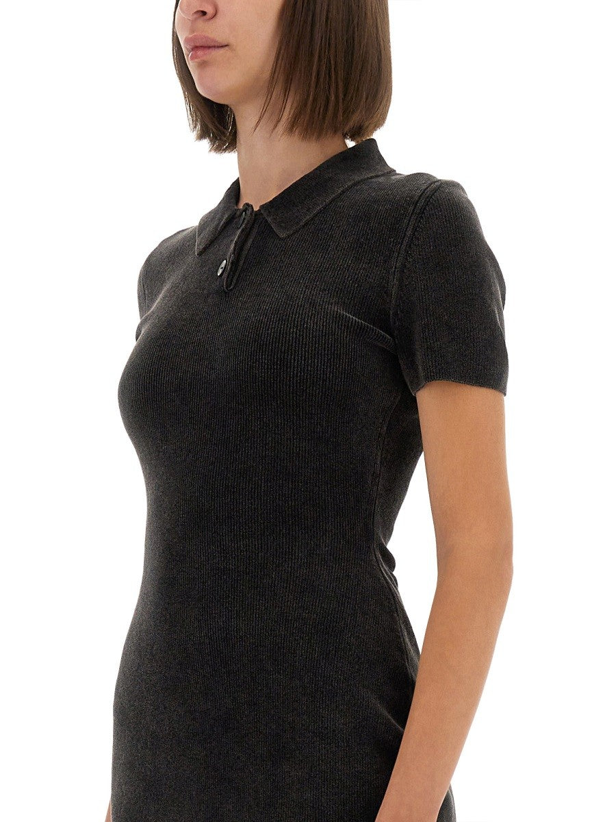 Alexander Wang MINI DRESS WITH POLO COLLAR