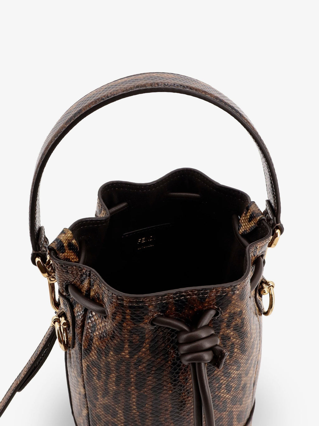Fendi Mini Mon Tresor bucket bag with Fendi Leo motif