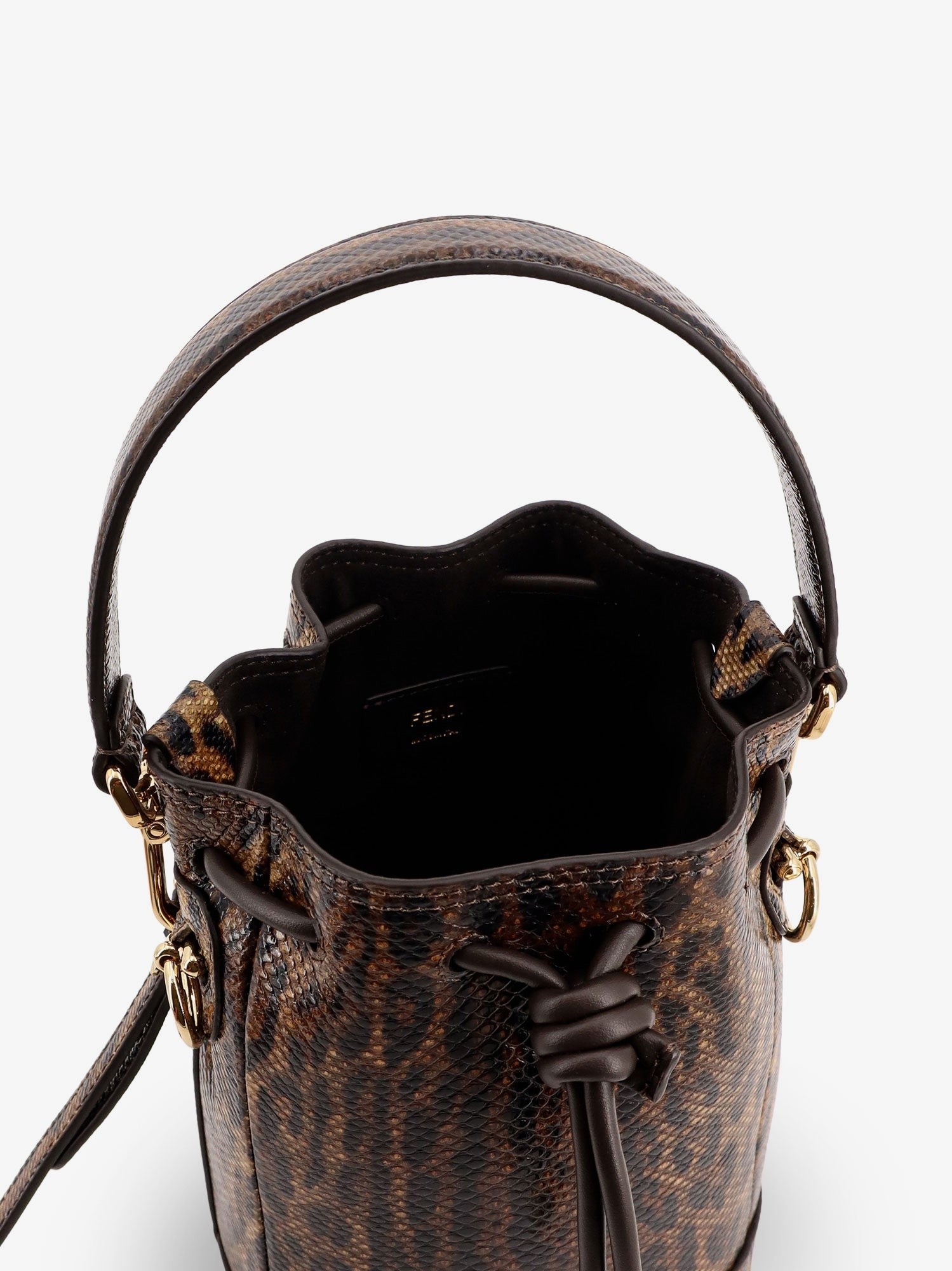Fendi Mini Mon Tresor bucket bag with Fendi Leo motif