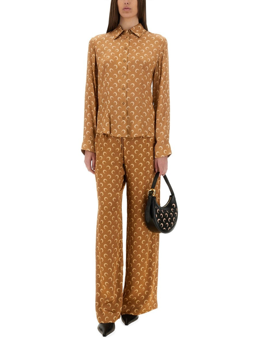 MARINE SERRE "MOON" SATIN SHIRT