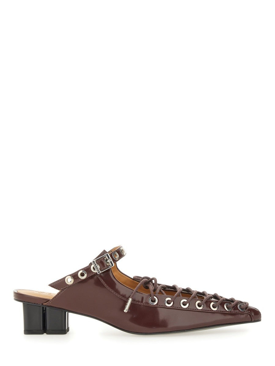GANNI MULE LACE-UP