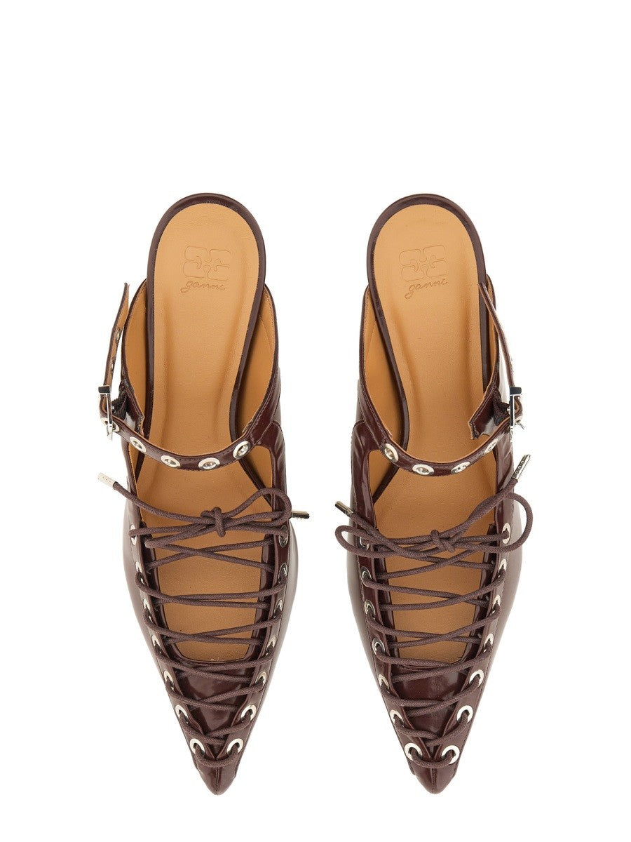 GANNI MULE LACE-UP