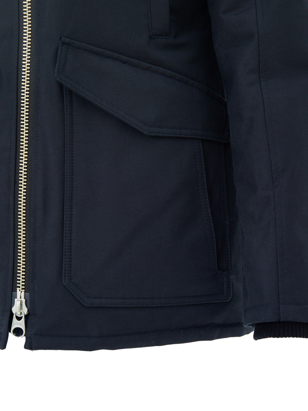 Moose Knuckles Field Jacket with Fur Collar in Blue
