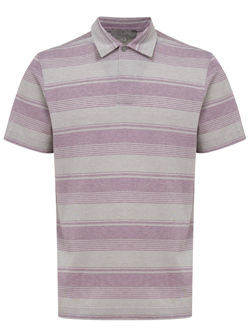 Canali Striped Polo Short Sleeve