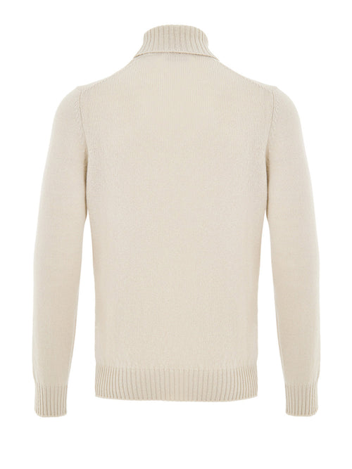 Beige Gran Sasso Wool Turtleneck Sweater
