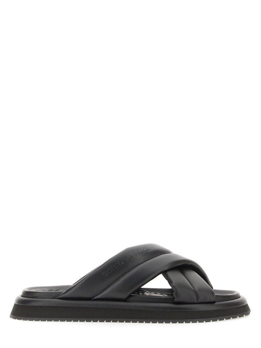 Dolce & Gabbana NAPPA EFFECT FABRIC SANDAL