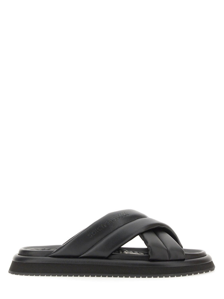 Dolce & Gabbana NAPPA EFFECT FABRIC SANDAL