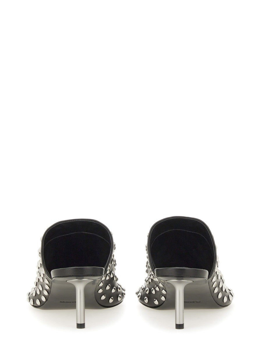 JIL SANDER NAPPA LEATHER MULES WITH STUDS