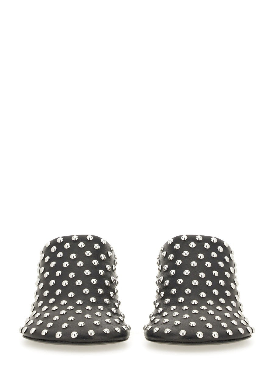 JIL SANDER NAPPA LEATHER MULES WITH STUDS