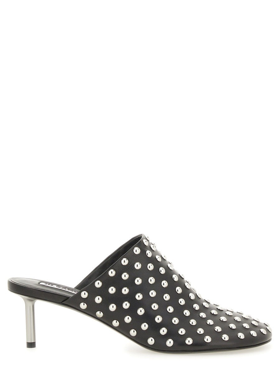 JIL SANDER NAPPA LEATHER MULES WITH STUDS