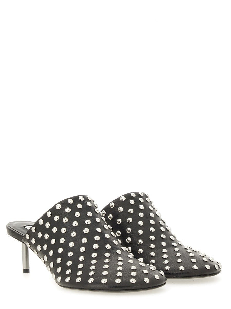 JIL SANDER NAPPA LEATHER MULES WITH STUDS