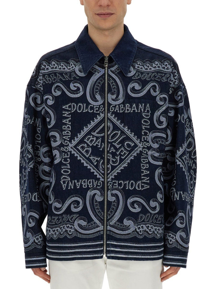 Dolce & Gabbana NAVY PRINT CARDIGAN