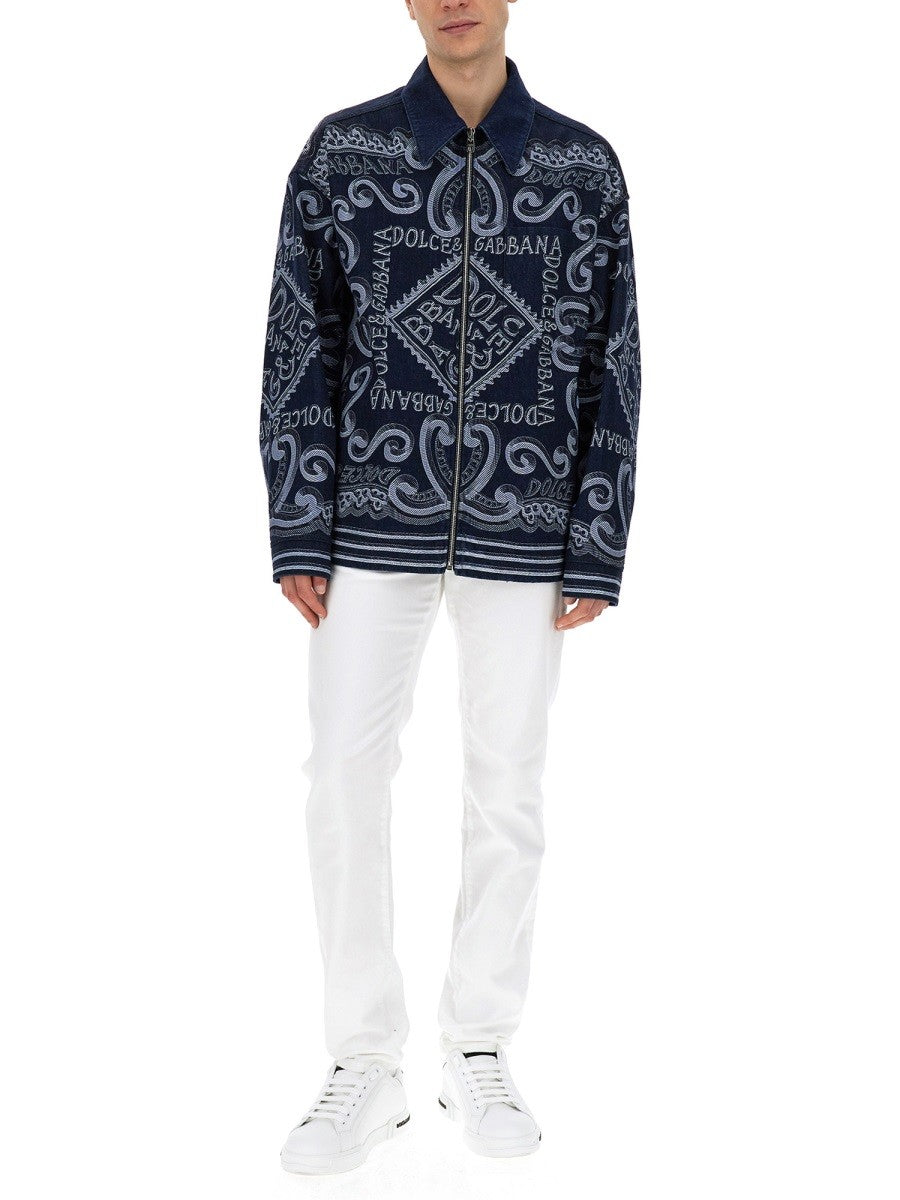 Dolce & Gabbana NAVY PRINT CARDIGAN