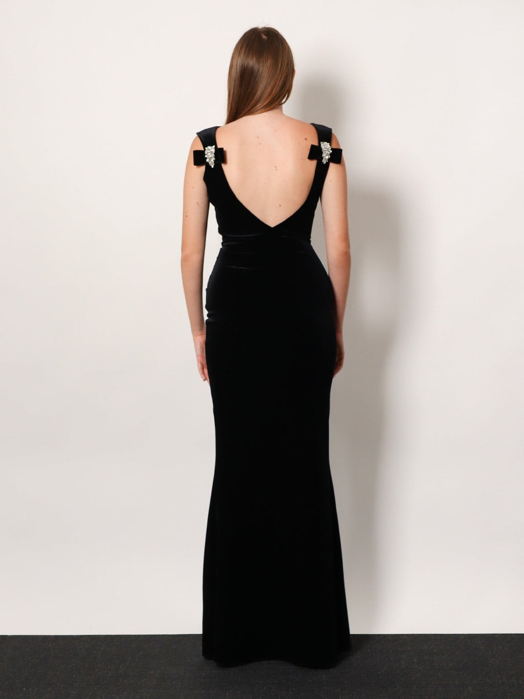 CHIARA BONI Nima velvet long dress