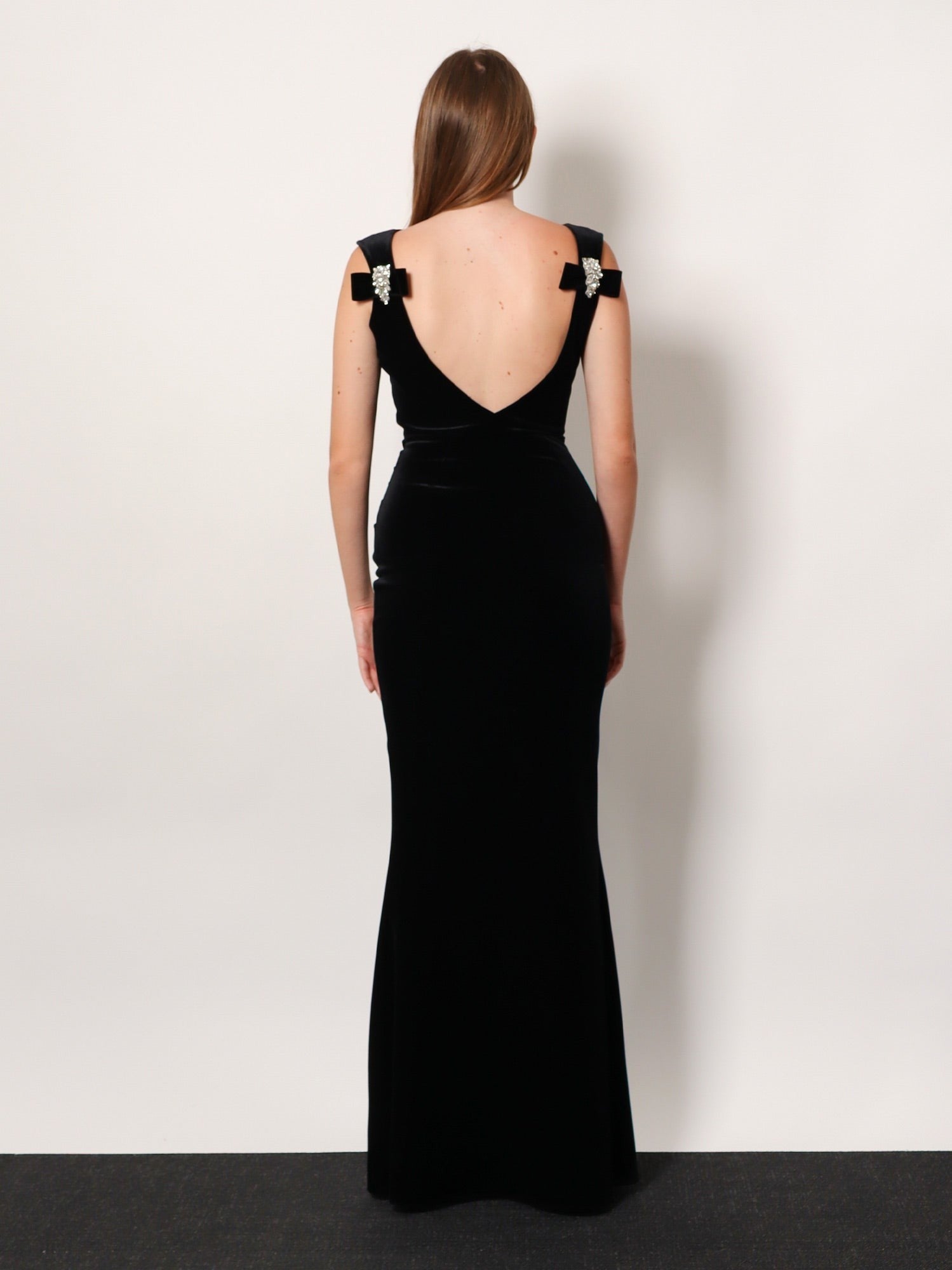 CHIARA BONI Nima velvet long dress