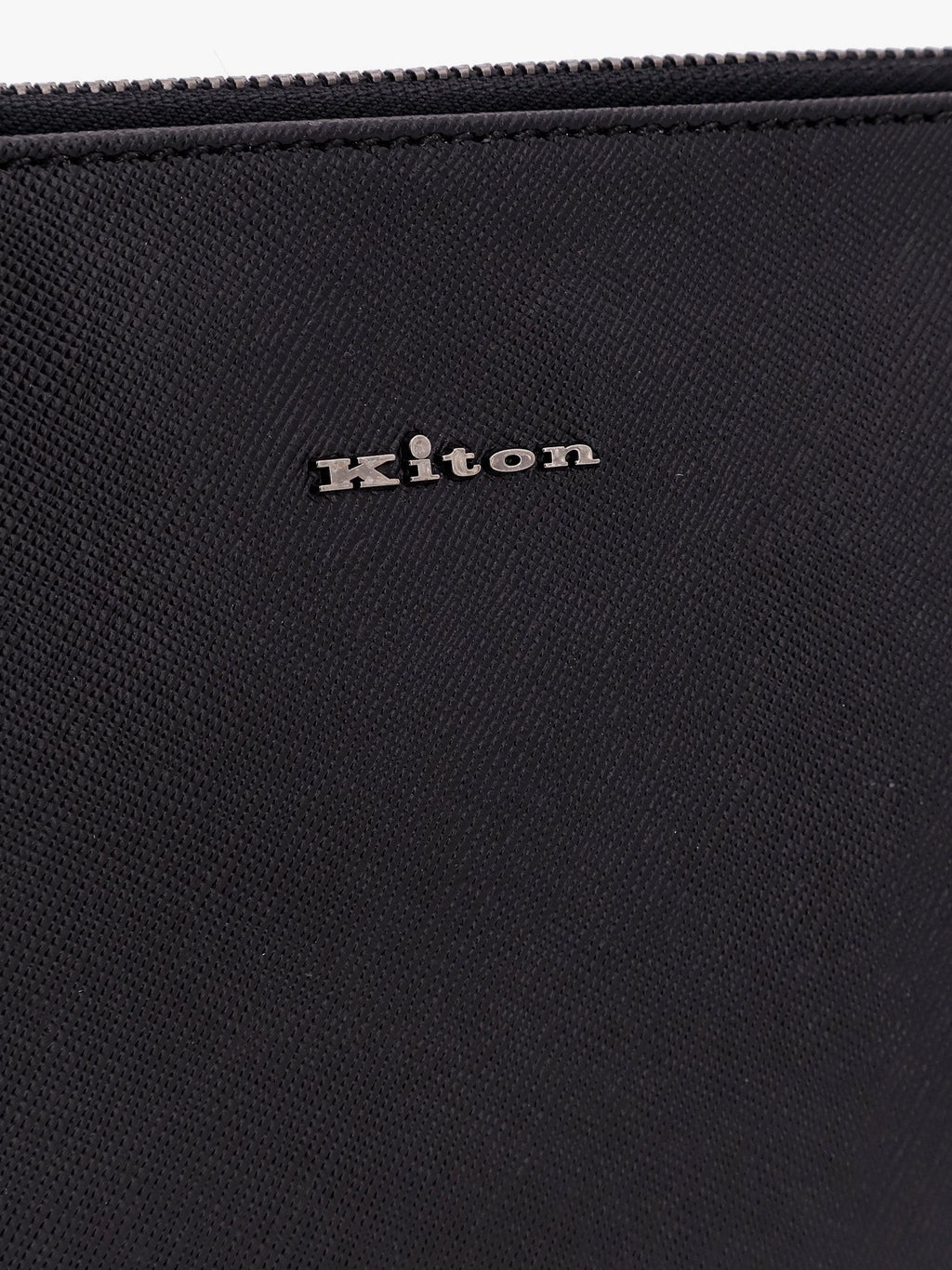 KITON CIRO PAONE Nylon clutch bag with iconic logo embroidery