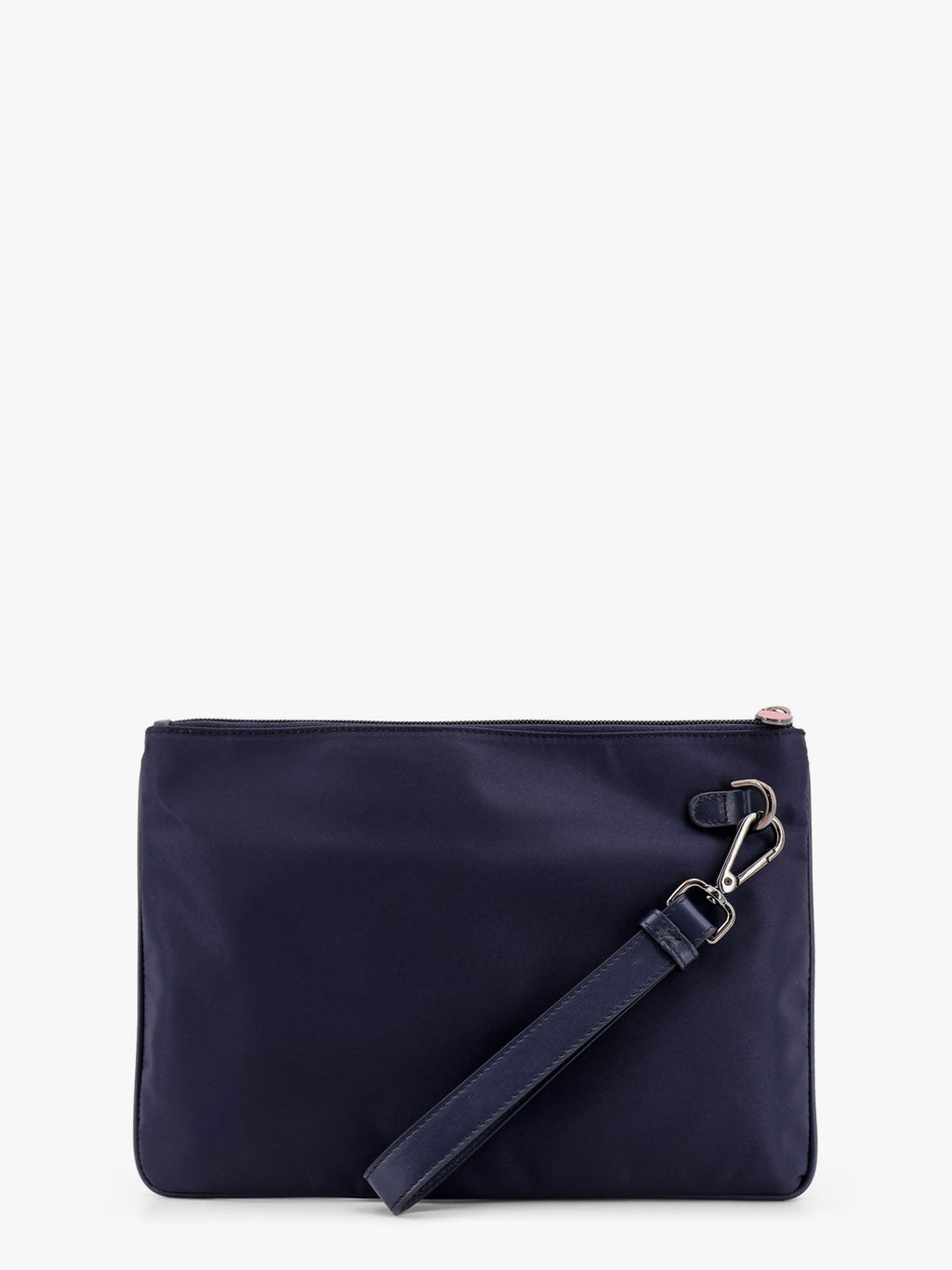 KITON CIRO PAONE Nylon clutch with metal lettering logo