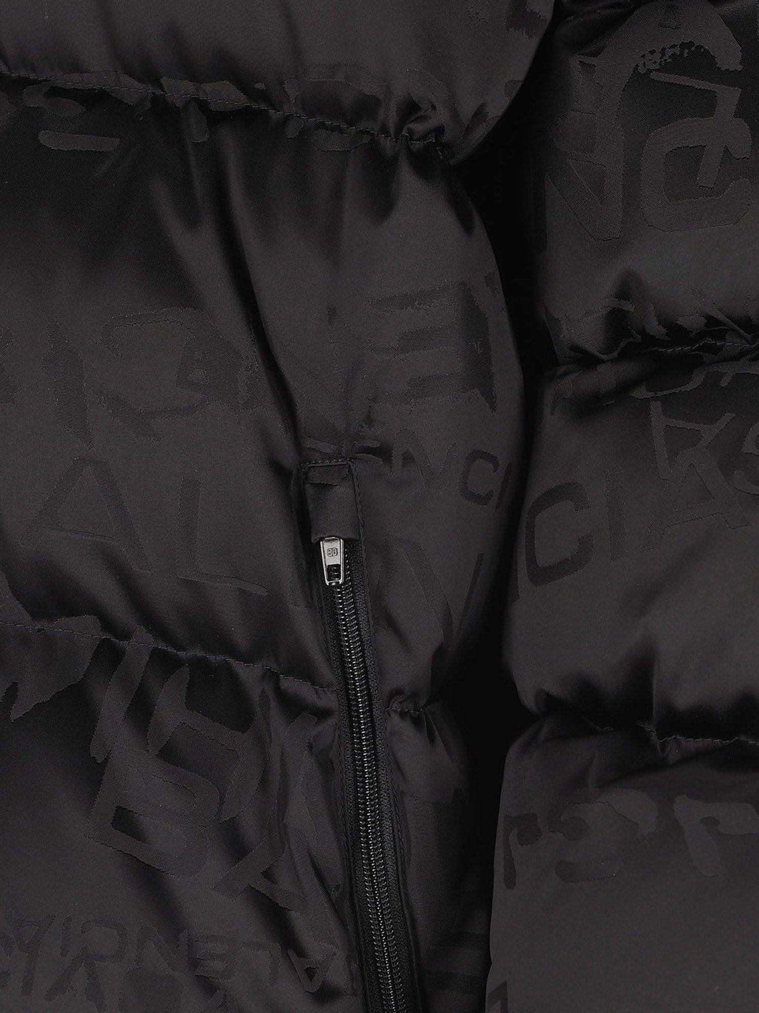 Balenciaga Nylon down jacket with all-over lettering logo
