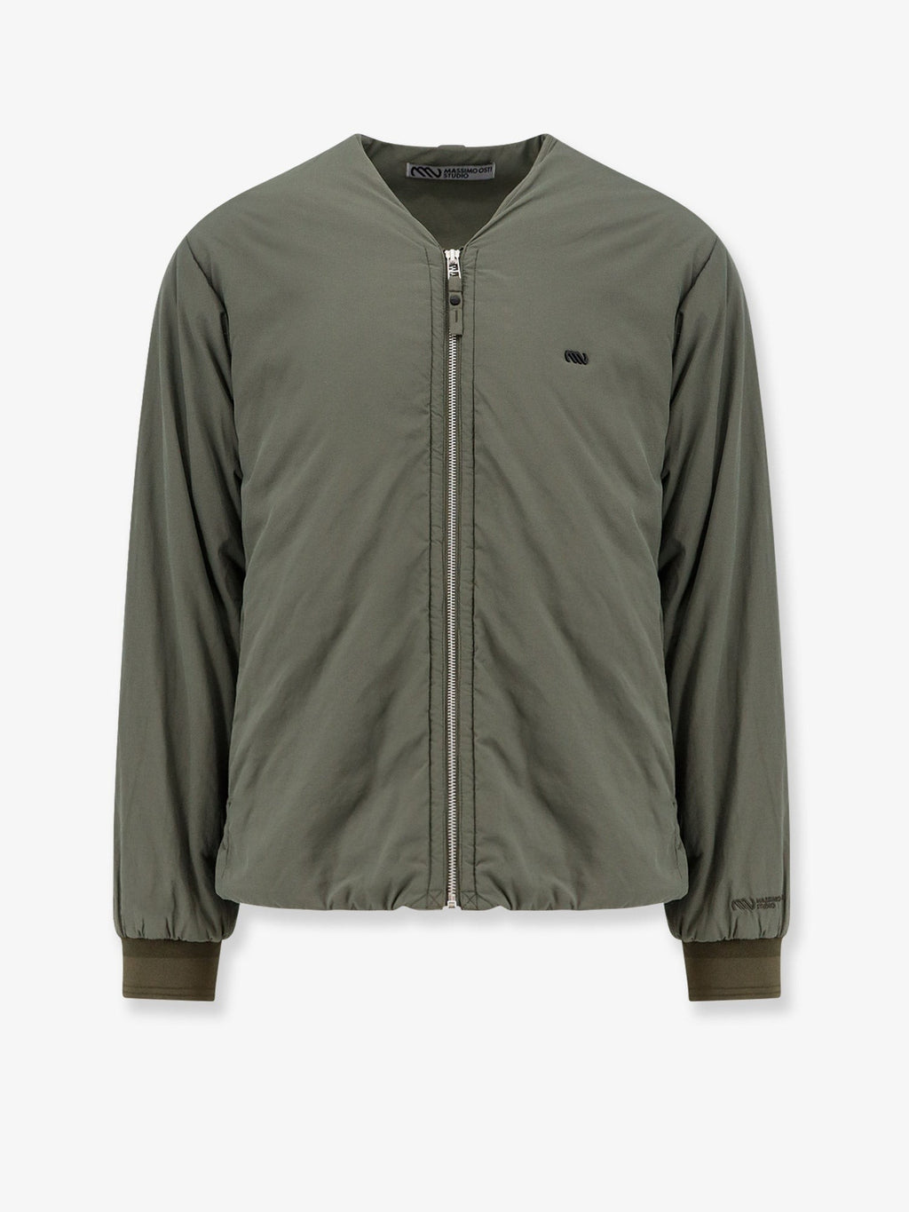 MASSIMO OSTI Nylon jacket with metal logo patch on the front