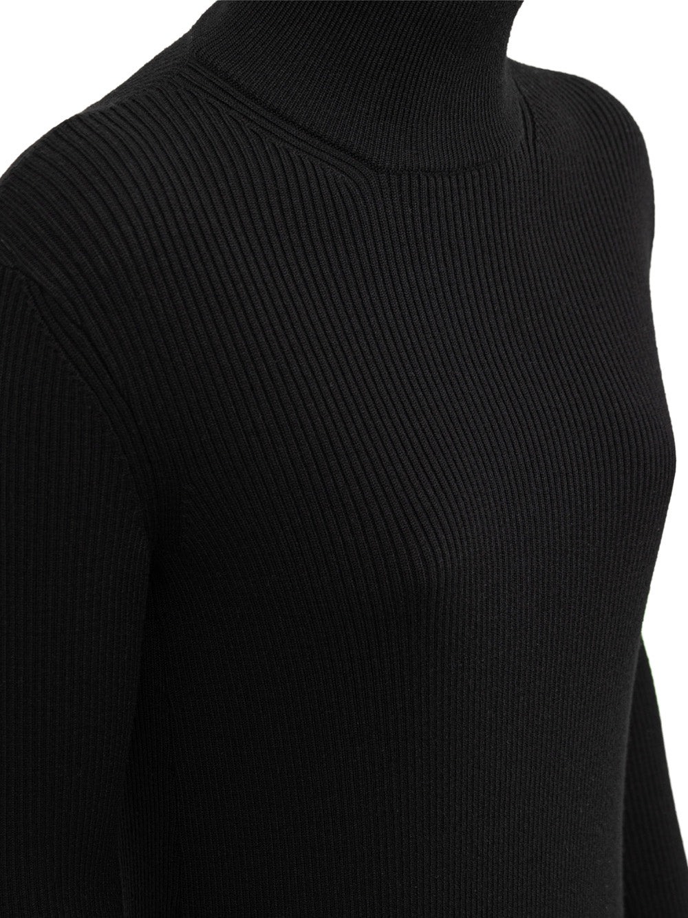Bottega Veneta Black Ribbed Wool Stretch Maxi Dress – Siebentaschen