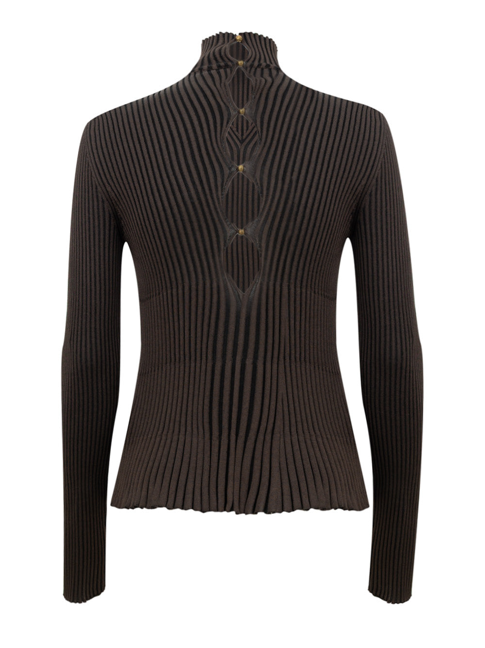 Bottega Veneta Brown Viscose Pleated Sweater