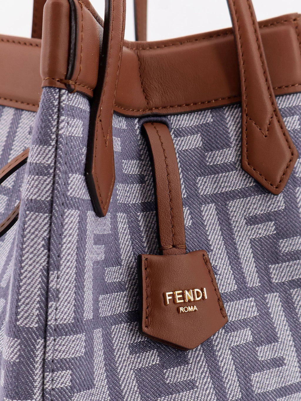 Fendi Origami mini FF Jacquard fabric and leather shoulder bag