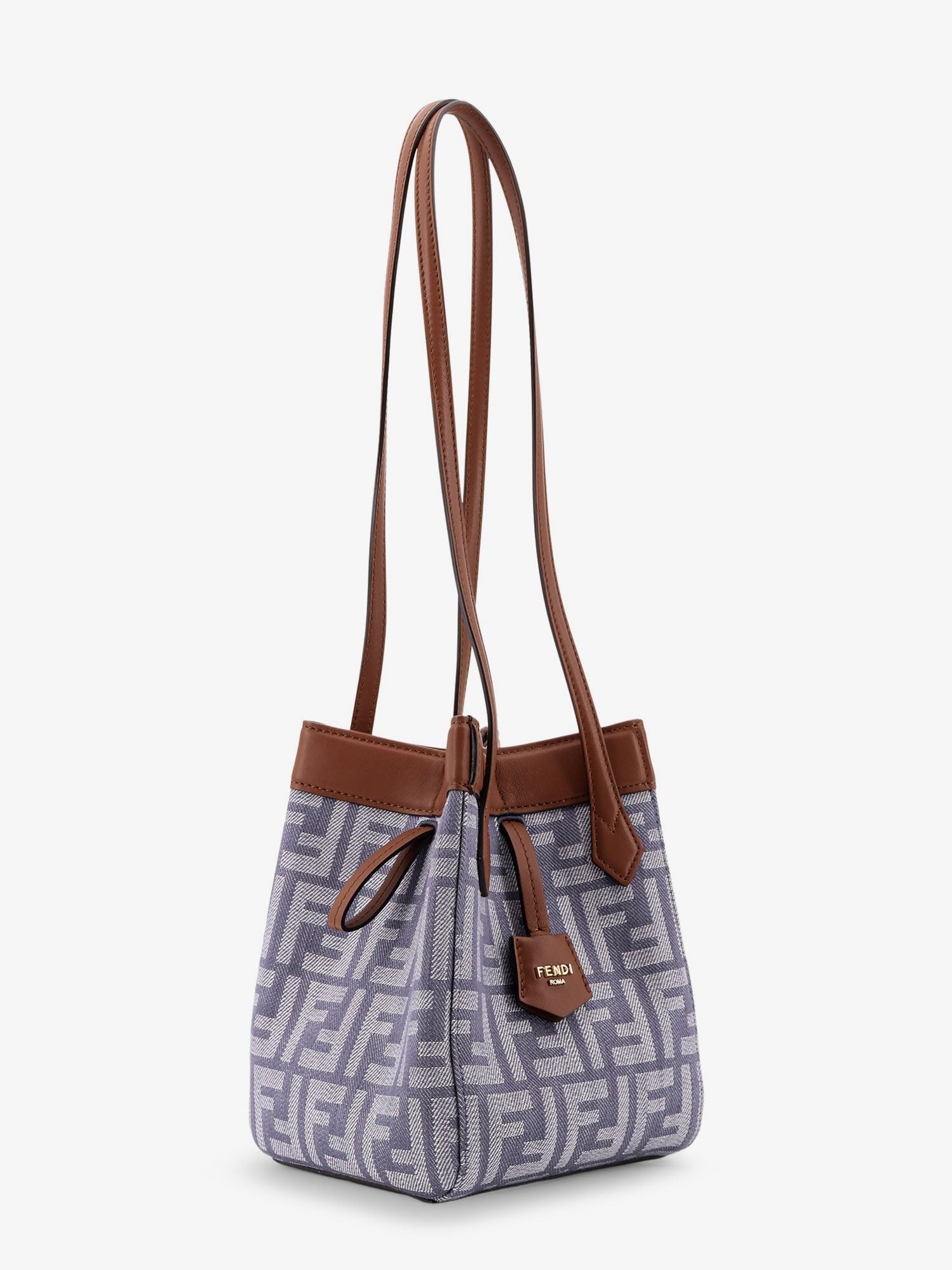 Fendi Origami mini FF Jacquard fabric and leather shoulder bag