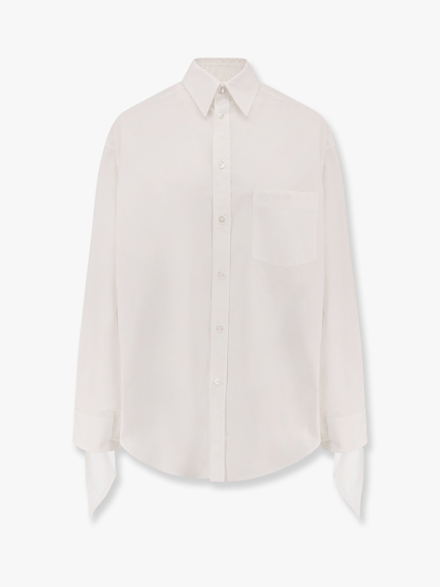 Balenciaga Oversize cotton shirt with knotted details